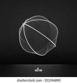 Lattice Geometric Polygonal Element. Connection Structure. Vector Illustration.