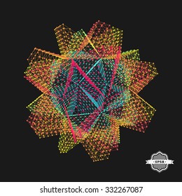 Gittergeometrisches Polygonelement. Verbindungsstruktur. Vektorgrafik.