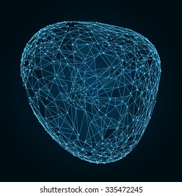 Lattice Geometric Polygonal Element. Connection Structure. Vector Illustration.