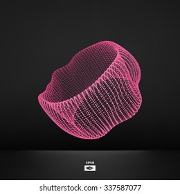 Lattice Geometric Polygonal Element. Connection Structure. Vector Illustration. 