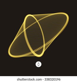 Lattice Geometric Polygonal Element. Connection Structure. Vector Illustration.