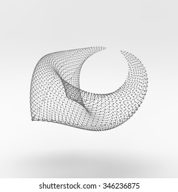 Lattice Geometric Polygonal Element. Connection Structure. Vector Illustration.
