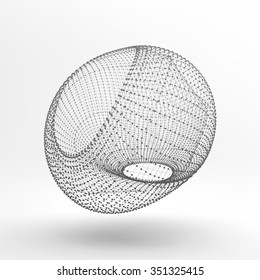 Lattice Geometric Polygonal Element. Connection Structure. Vector Illustration.