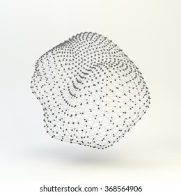 Lattice Geometric Polygonal Element. Connection Structure. Vector Illustration.