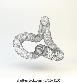 Gittergeometrisches Polygonelement. Verbindungsstruktur. Vektorgrafik.