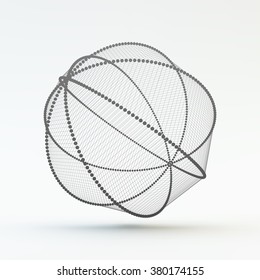 Lattice Geometric Polygonal Element. Connection Structure. Vector Illustration.
