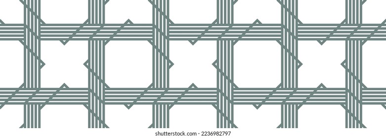 Lattice geometric seamless pattern vector design, trendy retro style minimal grid tiling, monochrome net linear art.