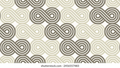 Lattice geometric seamless pattern vector design, trendy retro style minimal grid tiling, net linear art.