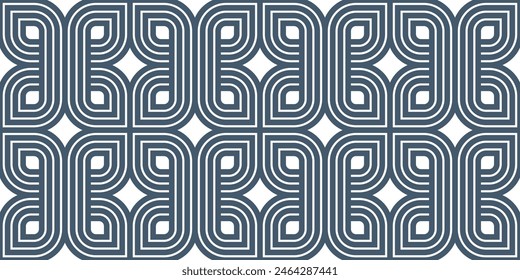 Lattice geometric seamless pattern vector design, trendy retro style minimal grid tiling, monochrome net linear art.