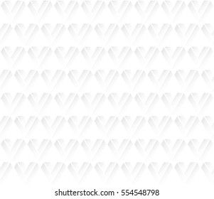 Lattice hearts seamless pattern in luxury white color. Geometric shapes background. Vector illustration