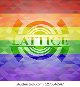 Lattice on mosaic background with the colors of the LGBT flag
