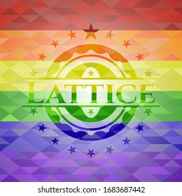 Lattice on mosaic background with the colors of the LGBT flag