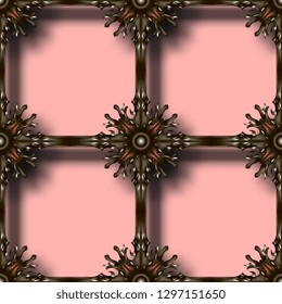 Lattice. Openwork forged grille. Seamless vintage background with lace elements. The basis for your site. Vector graphics