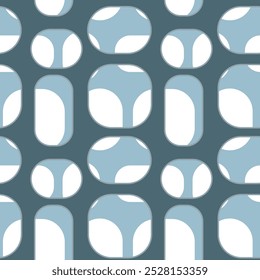 Lattice pattern, oval, volume, seamless vector background.