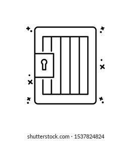 Lattice prison icon. Simple line, outline vector of law and justice icons for ui and ux, website or mobile application