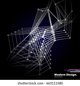 Lattice structure. Monochrome mosaic template.