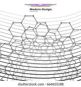 Lattice structure. Monochrome mosaic. Vector illustration.