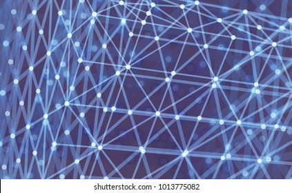 Estrutura da rede. Antecedentes científicos ou tecnológicos. Design gráfico. Superfície da grade 3D. Ilustração de vetor abstrata. 