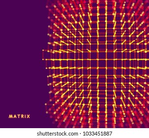 Lattice structure. Science or technology background. Graphic design. 3d grid surface. Abstract vector illustration.