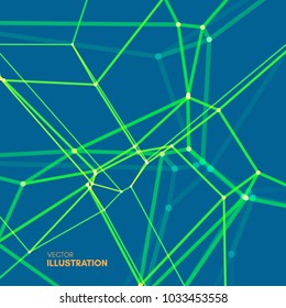 Lattice Structure. Science or Technology Background. Graphic Design. 3D Grid Surface. Abstract Vector Illustration.