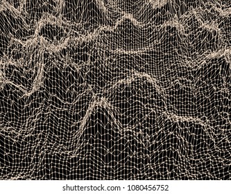 Lattice structure. Science or technology background. Graphic design. 3d grid surface. Abstract vector illustration.