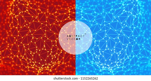 Lattice structure. Science or technology background. Graphic design. 3d grid surface. Abstract vector illustration.