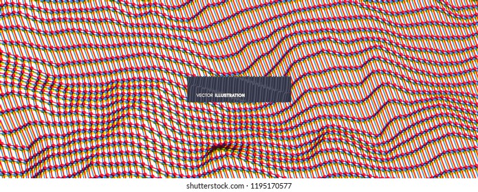 Lattice structure. Science or technology background. Graphic design. 3d grid surface. Abstract  vector illustration.