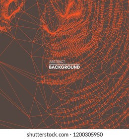 Estrutura de rede. Antecedentes científicos ou tecnológicos. superfície da grade 3d. Ilustração vetorial abstrata.