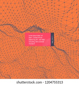 Lattice structure. Science or technology background. 3d grid surface. Abstract  vector illustration.