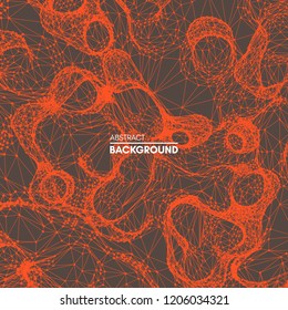 Lattice structure. Science or technology background. 3d grid surface. Abstract  vector illustration.