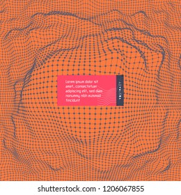 Lattice structure. Science or technology background. 3d grid surface. Abstract  vector illustration.