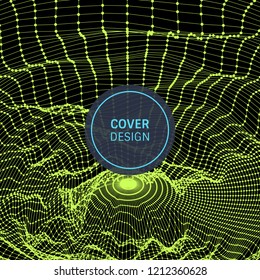 Lattice structure. Science or technology background. Graphic design. 3d grid surface. Abstract  vector illustration.