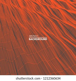 Estructura de celosías. Antecedentes científicos o tecnológicos. 3d superficie de cuadrícula. Ilustración del vector abstracto.