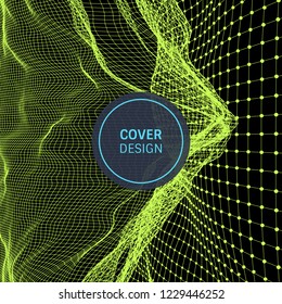 Lattice structure. Science or technology background. Graphic design. 3d grid surface. Abstract  vector illustration.