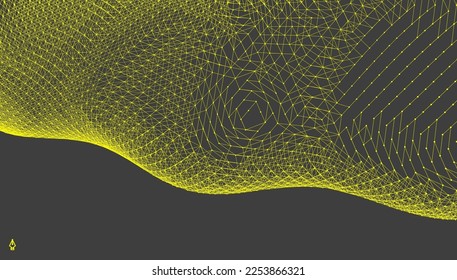 Lattice structure. Science or technology background. Graphic design. 3d grid surface. Abstract vector illustration.