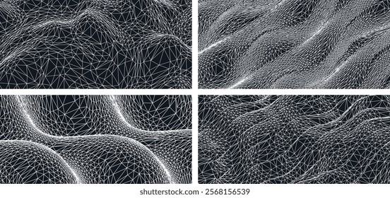 Lattice structure. Science or technology background. Graphic design. 3d grid surface. Abstract vector illustration for brochure, poster, presentation, flyer or banner.