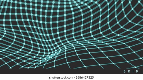 Lattice structure. Science or technology background. Graphic design. 3d grid surface. Abstract vector illustration.