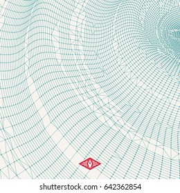 Lattice Structure. Science or Technology Background. Graphic Design. 3D Grid Surface. Abstract  Vector Illustration.