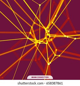 Lattice Structure. Science or Technology Background. Graphic Design. 3D Grid Surface. Abstract Vector Illustration. 