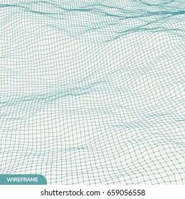 Lattice Structure. Science or Technology Background. Graphic Design. 3D Grid Surface. Abstract  Vector Illustration.