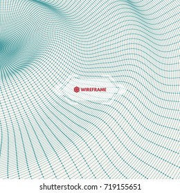 Lattice Structure. Science or Technology Background. Graphic Design. 3D Grid Surface. Abstract  Vector Illustration.