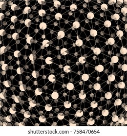 Lattice structure. Science or technology background. Graphic design. 3d grid surface. Abstract vector illustration.