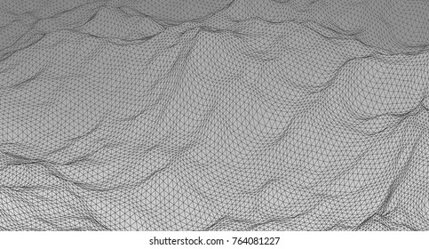 Lattice structure. Science or technology background. Graphic design. 3d grid surface. Abstract vector illustration.
