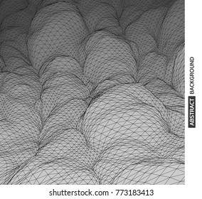 Lattice structure. Science or technology background. Graphic design. 3d grid surface. Abstract vector illustration.