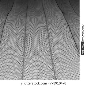 Lattice structure. Science or technology background. Graphic design. 3d grid surface. Abstract vector illustration.