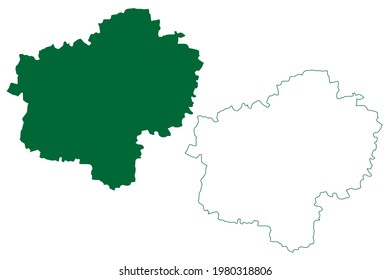 Latur District (Maharashtra State, Aurangabad Division, Republic Of India) Map Vector Illustration, Scribble Sketch Latur Map