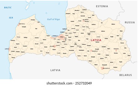Latvia Administrative Map