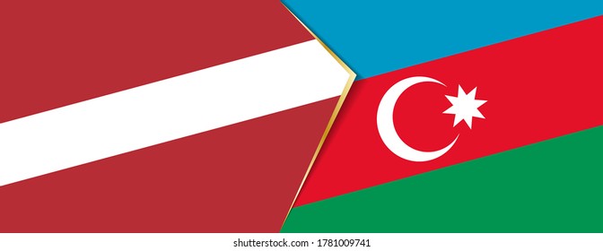 Banderas de Letonia y Azerbaiyán, dos banderas vectoriales símbolo de relación o enfrentamiento.