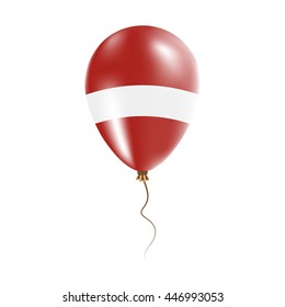 Latvia balloon with flag. Bright Air Ballon in the Country National Colors. Country Flag Rubber Balloon. Vector Illustration.
