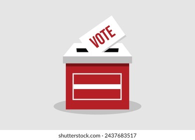 Letonia Boleta concepto de ilustración vectorial plana y minimalista. Votar Elecciones de Arte Conceptual.